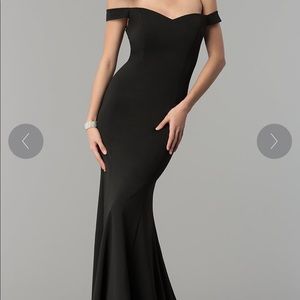Long Mermaid Off-the-Shoulder Satin Prom Dress